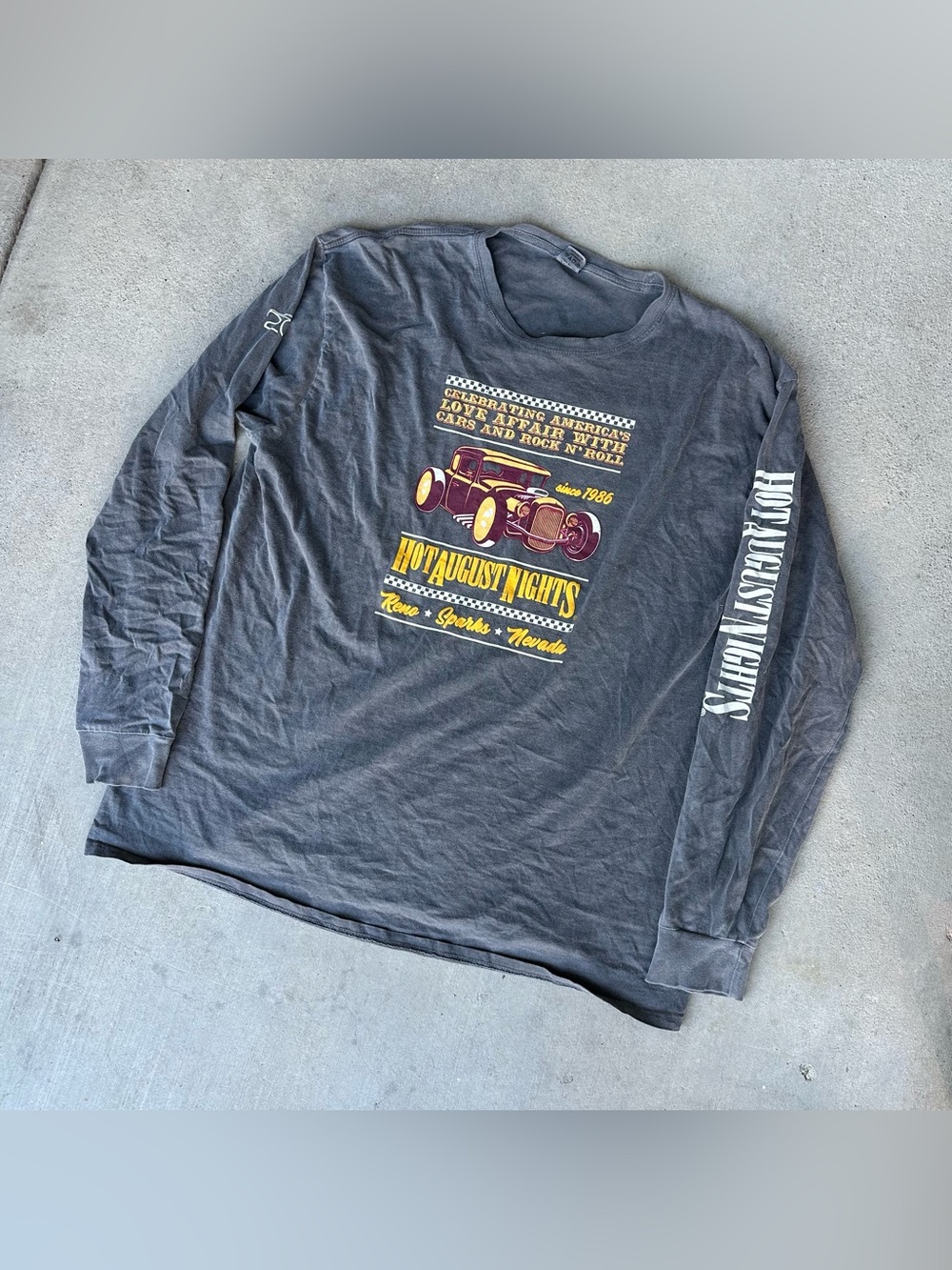 Blue 84 Charcoal Long Sleeve Hot August Nights Nevada Graphic Tee XL